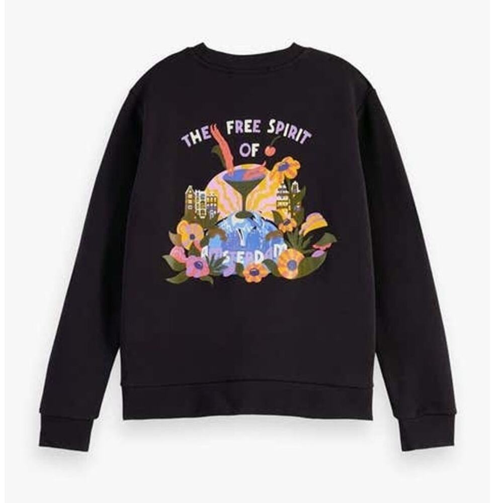 Scotch & Soda Graphic Crewneck Sweatshirt Amsterdam Print Dark Purple XS